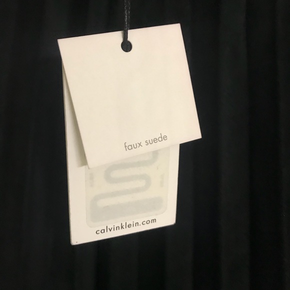 NWT Calvin Klein Accordion Pleat Faux Suede Skirt - Picture 4 of 7